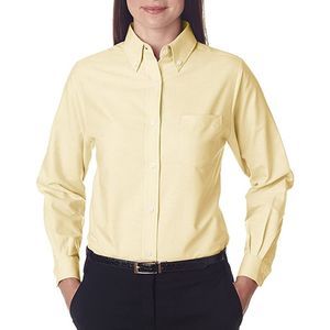 UltraClub Women's Wrinkle-Free Long Sleeve Oxford Shirt 8990 Butter XS